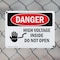 Signmission High Voltage Inside Do Not Open Danger Sign, Plastic, 10in W x 7in L, 2PK OS-2PACK-DS-P-710-L-1333 - alternate 8
